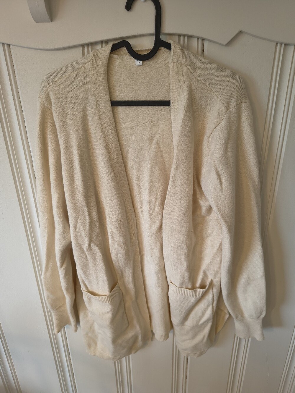 Cream Knit Cardigan Size Large